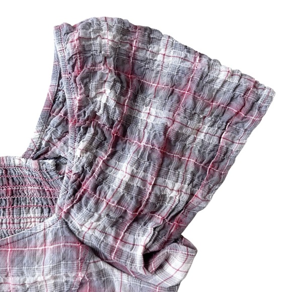 Anthropologie Maeve Flutter Sleeve Plaid Mini Dress Size XS - Picture 5 of 10